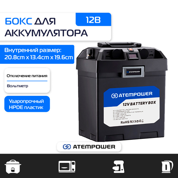 Бокс для аккумулятора АКБ ATEMPOWER BATTERY BOX / AP12BB-S